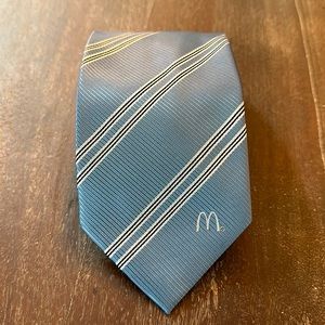 Vintage McDonald’s Blue Silver Black Stripe Neck Tie